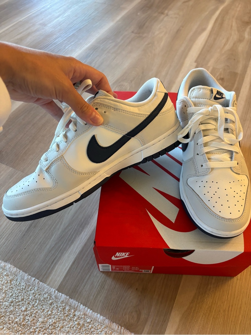 Nike Dunks - White, Navy Blue and Grey